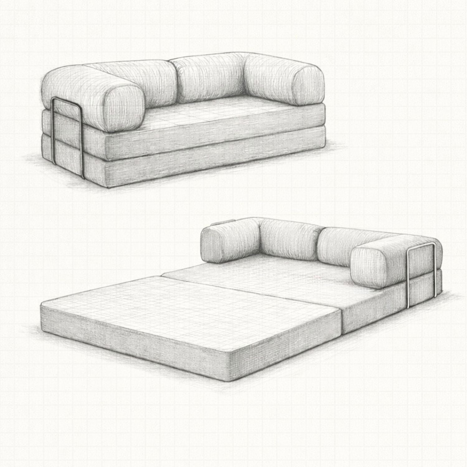 Canapé lit 2 places 200 cm – Gris